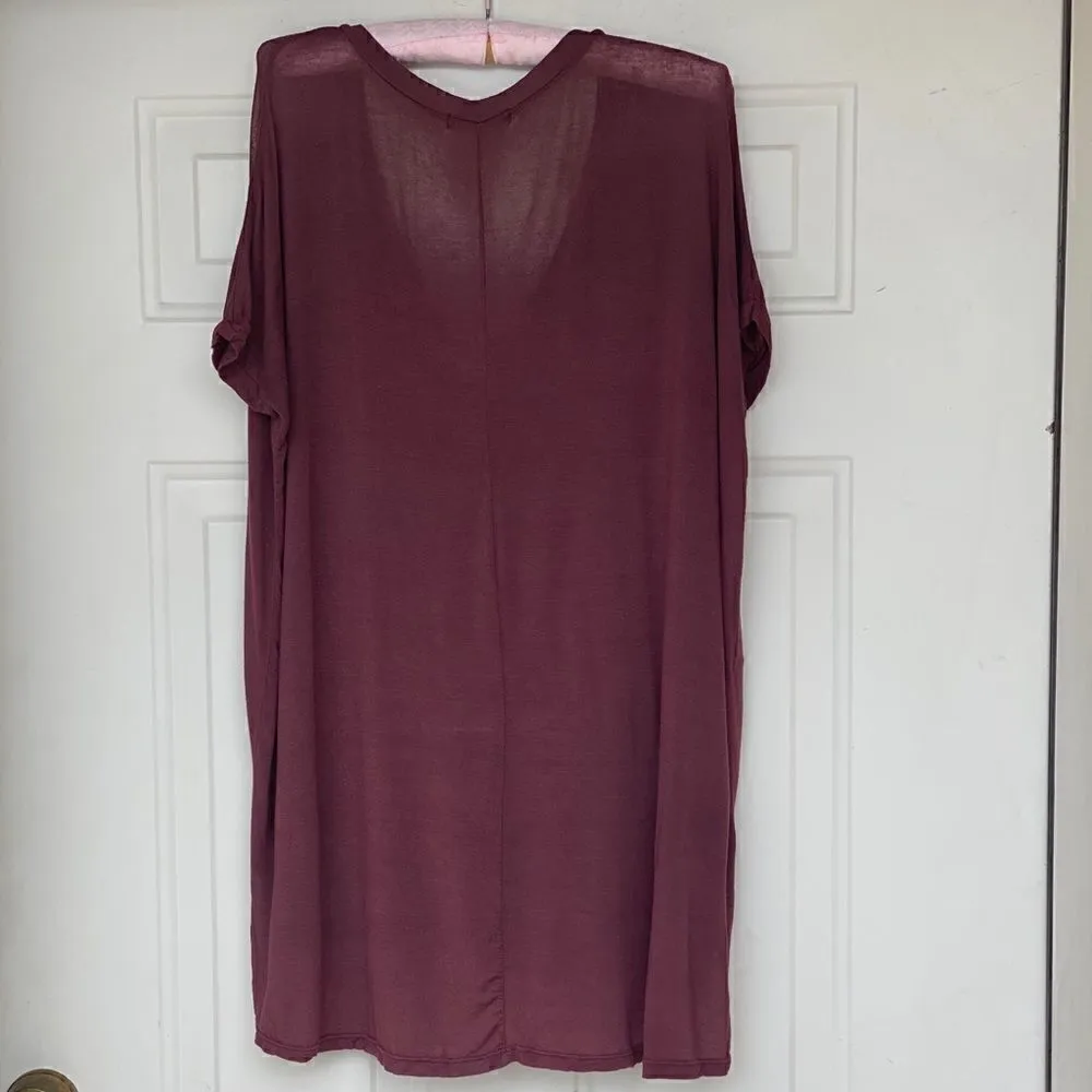 Brandy Melville Maroon Long Tee - Image 2