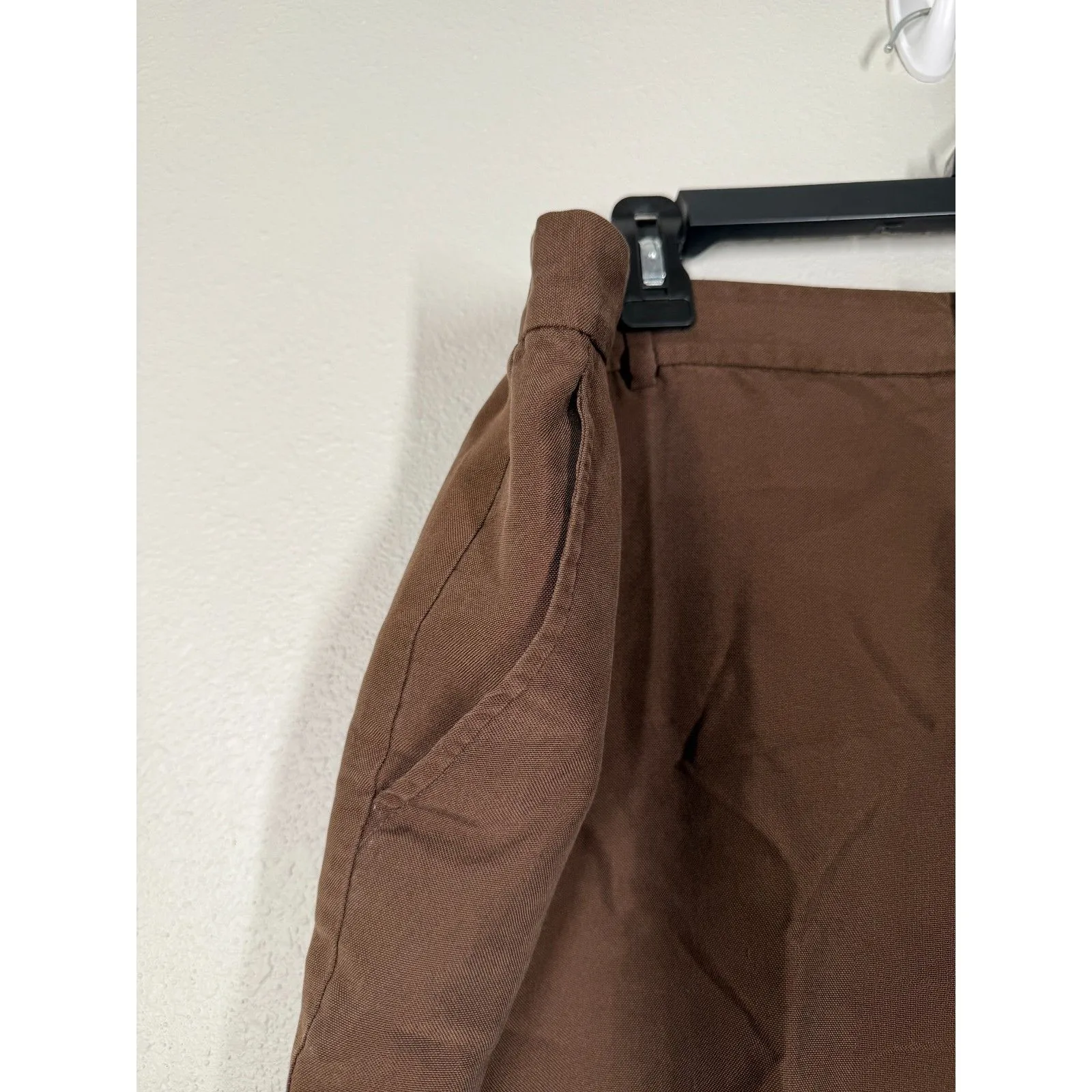 Lauren Ralph Lauren Brown Silk Wide Leg Pants Sz 16 Old Money Preppy Luxury - Image 3