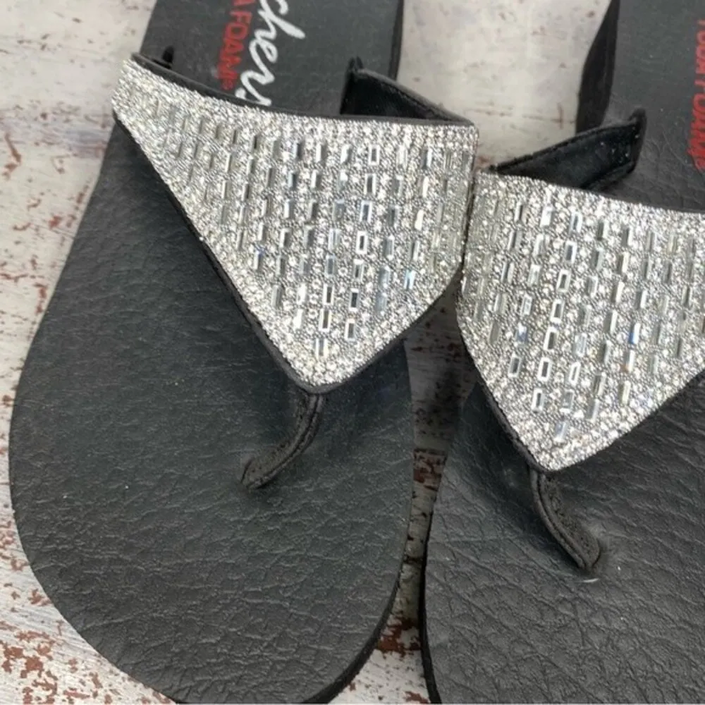 Skechers Silver Rhinestone Stud Platform Sandals 7 - Image 5