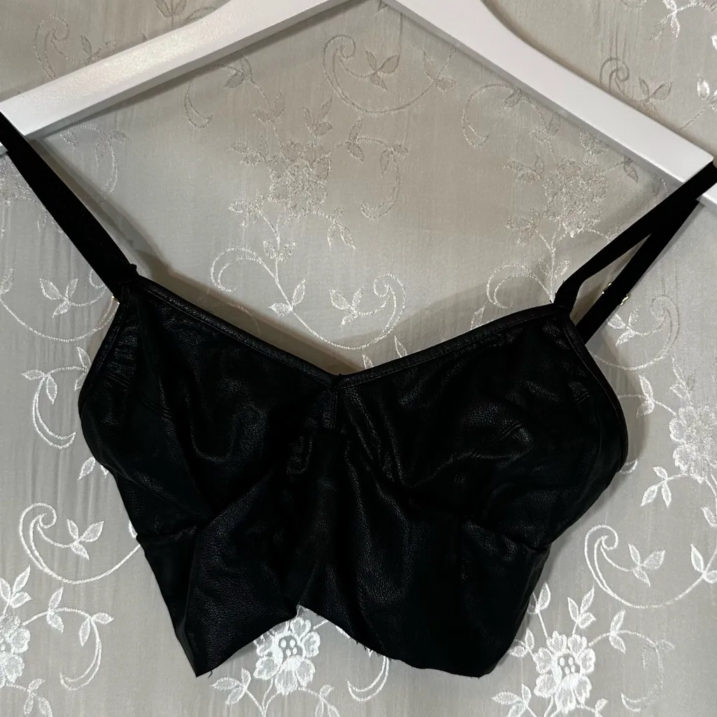 Commando  Faux Leather Bralette Top Revolve  – Black – Size Small - Image 8