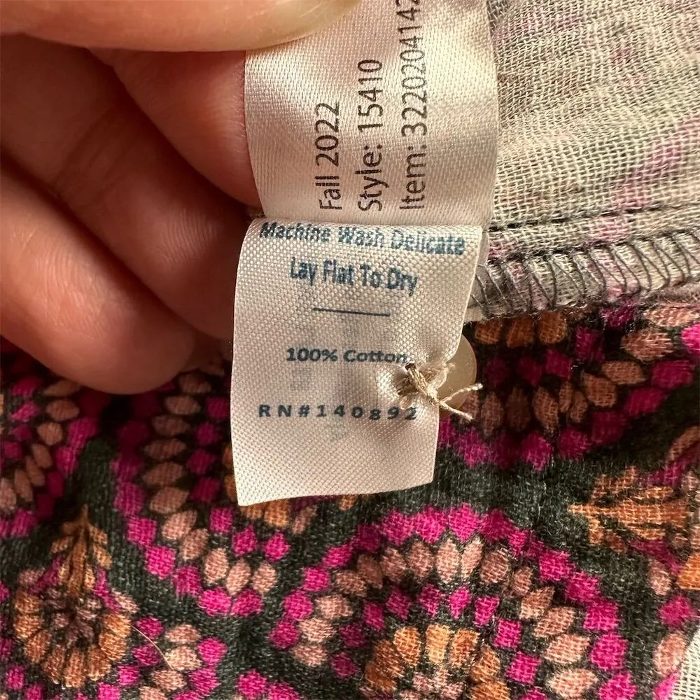 NWT Marine Layer Women's XS Printed Colette Doublecloth Top Blouse Fan Block - Image 9