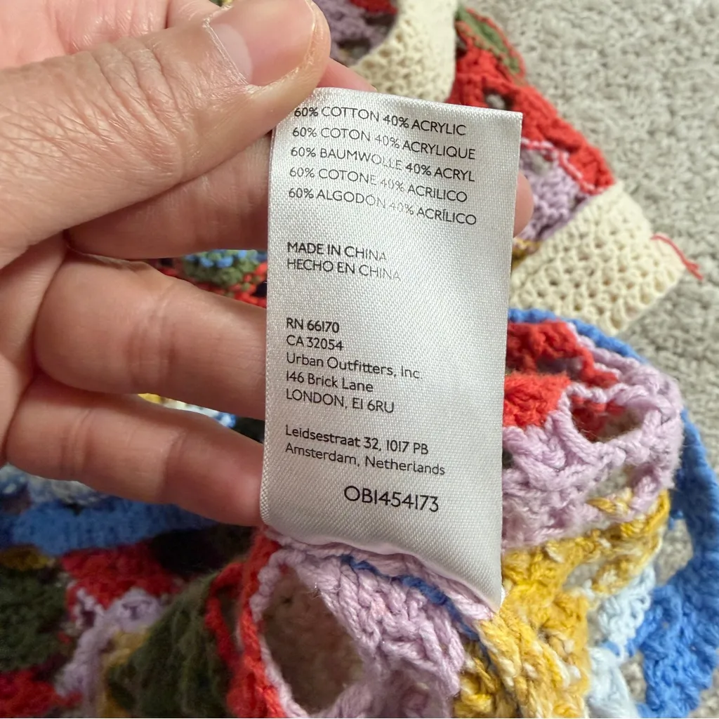 BDG Urban Outfitters Women’s Crochet Knit Tank Top V-Neck Crop Pullover Stripe S - Image 11