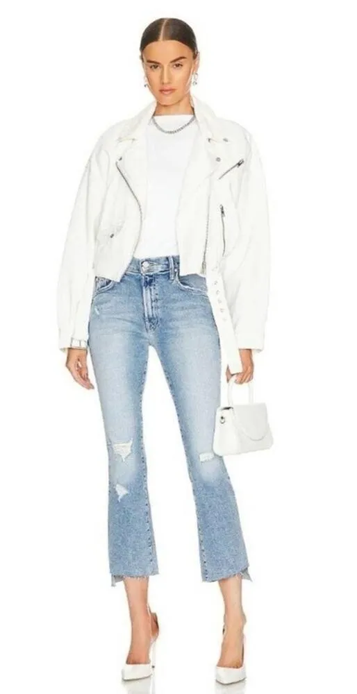 Mother Insider Crop Step Fray Jeans In Thrilling Shots 25 Blue - Image 7