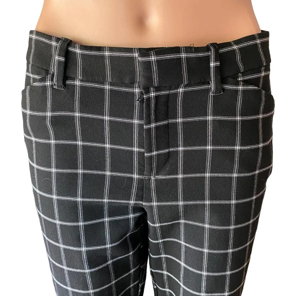 GAP Black White Signature Skinny Ankle Cropped Checked Dress Pants ~ 6 - Image 19