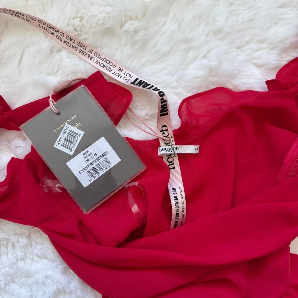 House of CB Ruffle Jellyfish Summer Maxi Dress XS - Red - Image 8