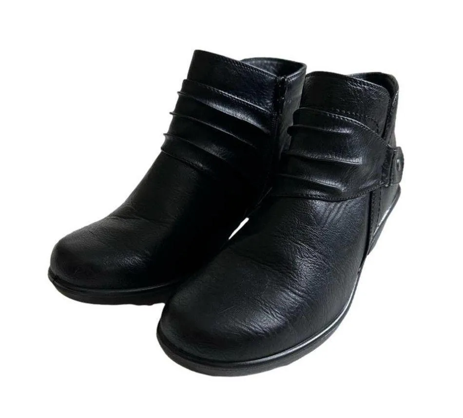Easy Street Danita Bootie Black Ruched Overlay Side Zipper Ankle Boot Size 8W - Image 11