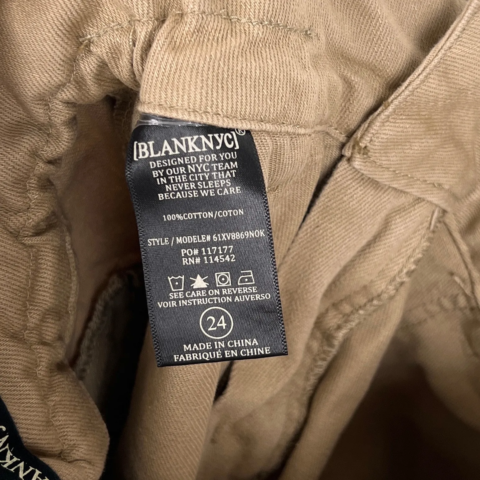 BlankNYC Tan Belted High-Waisted Paperbag Denim Shorts 24 Utility - Image 5