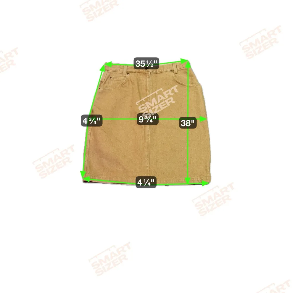 Vintage Lands End Women’s Stonewash Denim Skirt‎ S 12 High Waisted Fall Mustard Gold - Image 6