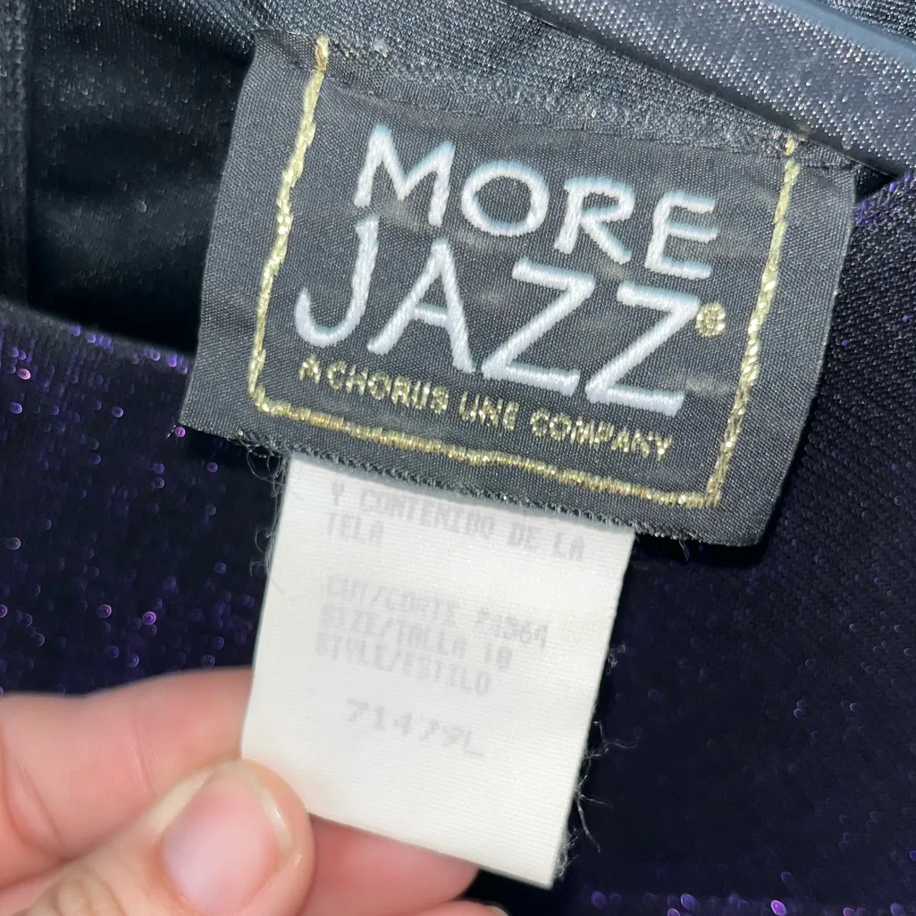 More Jazz A Chorus Line Co. Purple Shimmer & Sparkle Layered Tunic 23” P2P Black Size 18 - Image 5