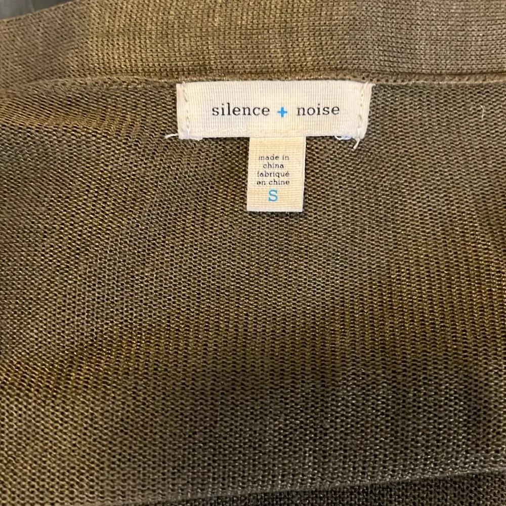 Silence + Noise Open Front Cardigan Olive/Brown Size Small - Image 7
