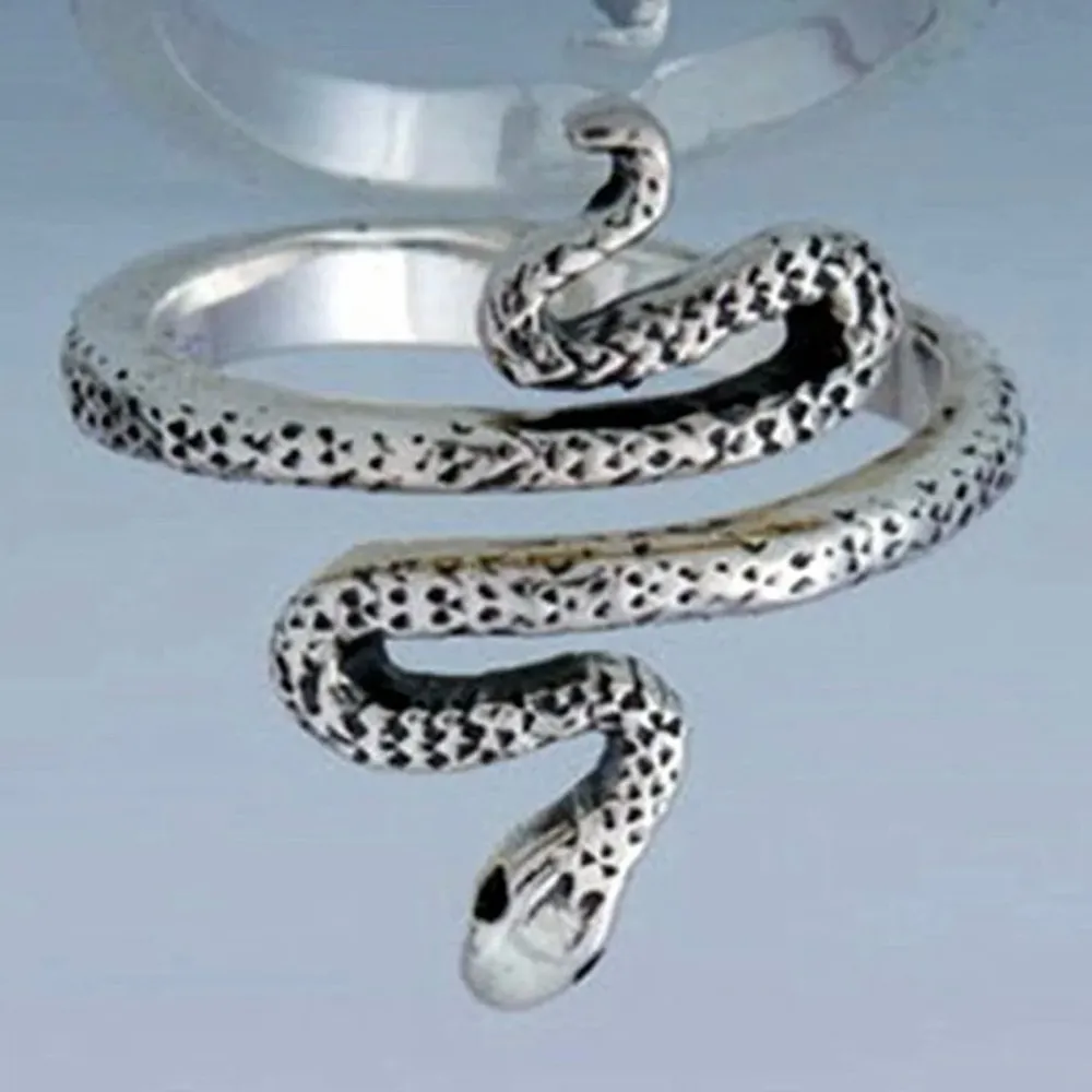 Silver Plated Snake Ring Size 6 - Image 2