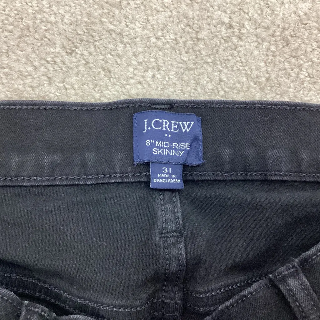 J. Crew 8" Mid Rise Skinny Black Jeans Size 31 - Image 6