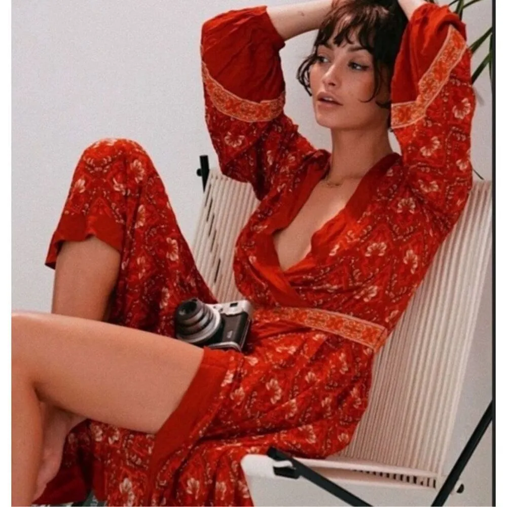 New Spell & The Gypsy Collective Jewel Soirée Dress Size XS Red - Image 4