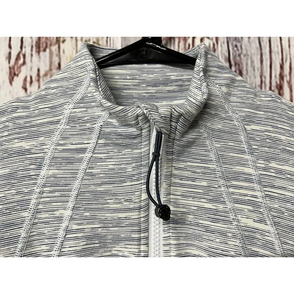 Lululemon Define Full Zip Up Jacket - Wee Are From Space Blue Striped - Size 6 - Image 5