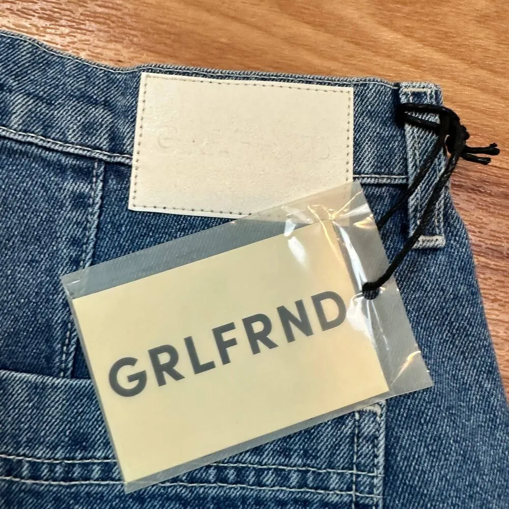 GRLFRND Straight Cargo Jeans SIZE 31 High Rise Slim Business Casual USA $245 NEW - Image 8