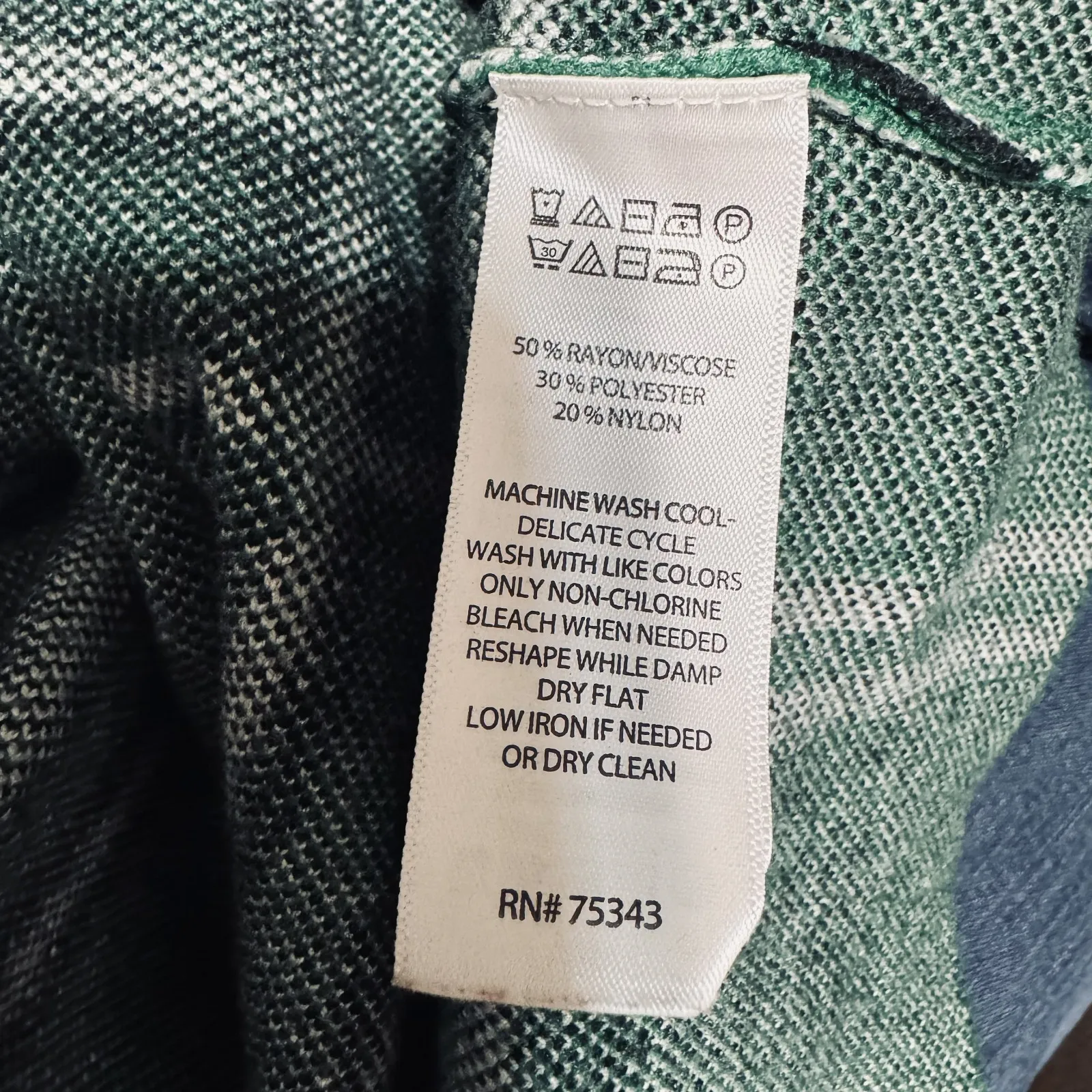 Nicole Miller New York Women’s Plaid Mock Neck Sweater Plaid Green Black Large - Image 5