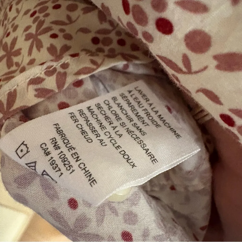 TROVATA BIRDS OF PARADIS Floral Print Button Down Long Sleeve Top Size Small - Image 7