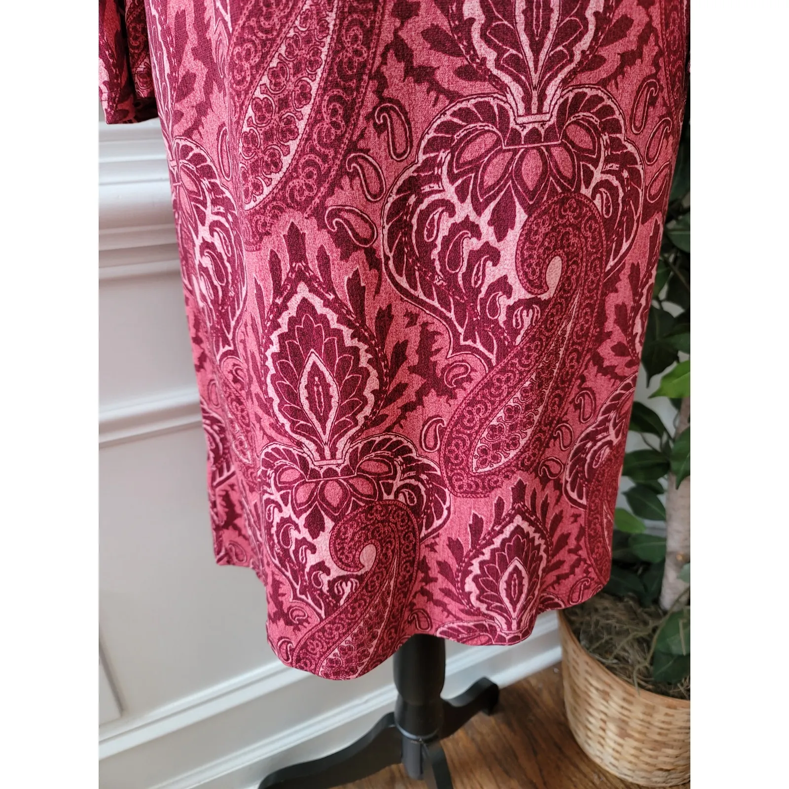 Michael Michael Kors Shirt Dress Women's Large Red Pink Polyester Long Sleeves - Image 8