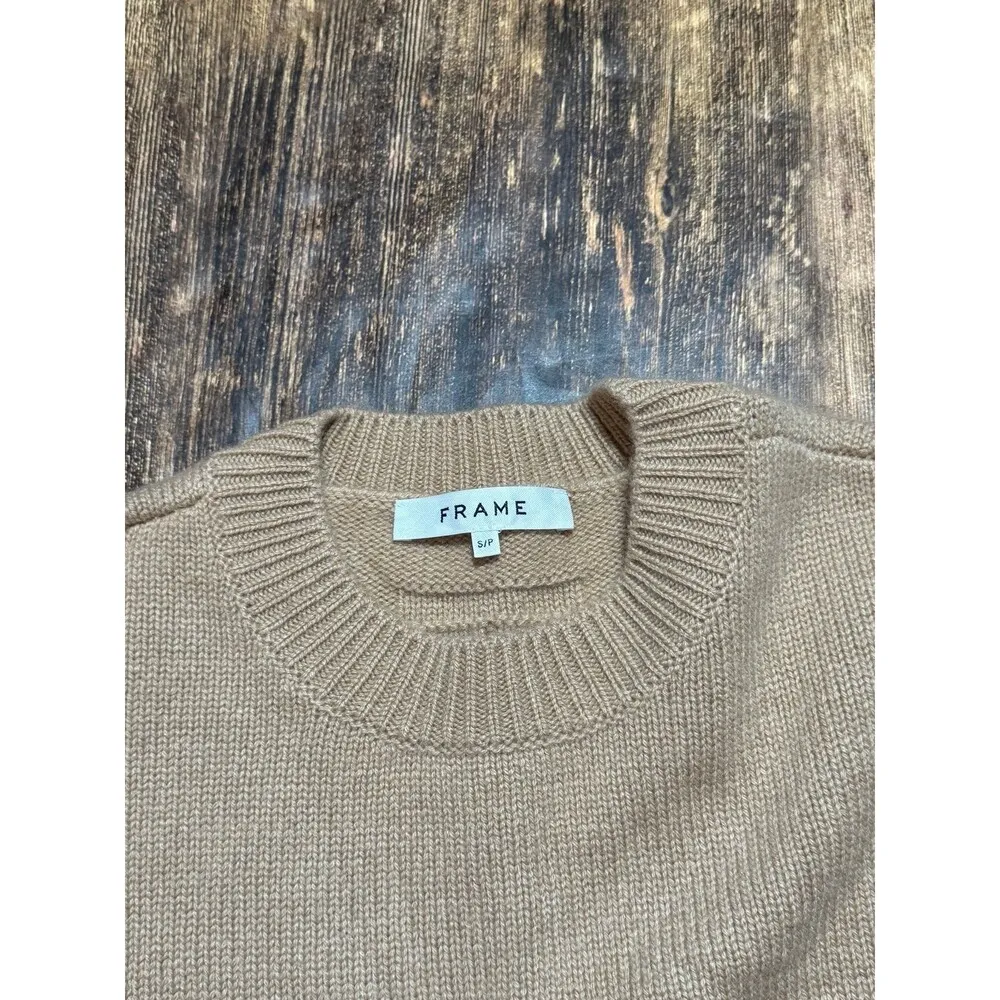 Frame Small Cashmere Clean Crew Blush Sweatshirt - Image 2