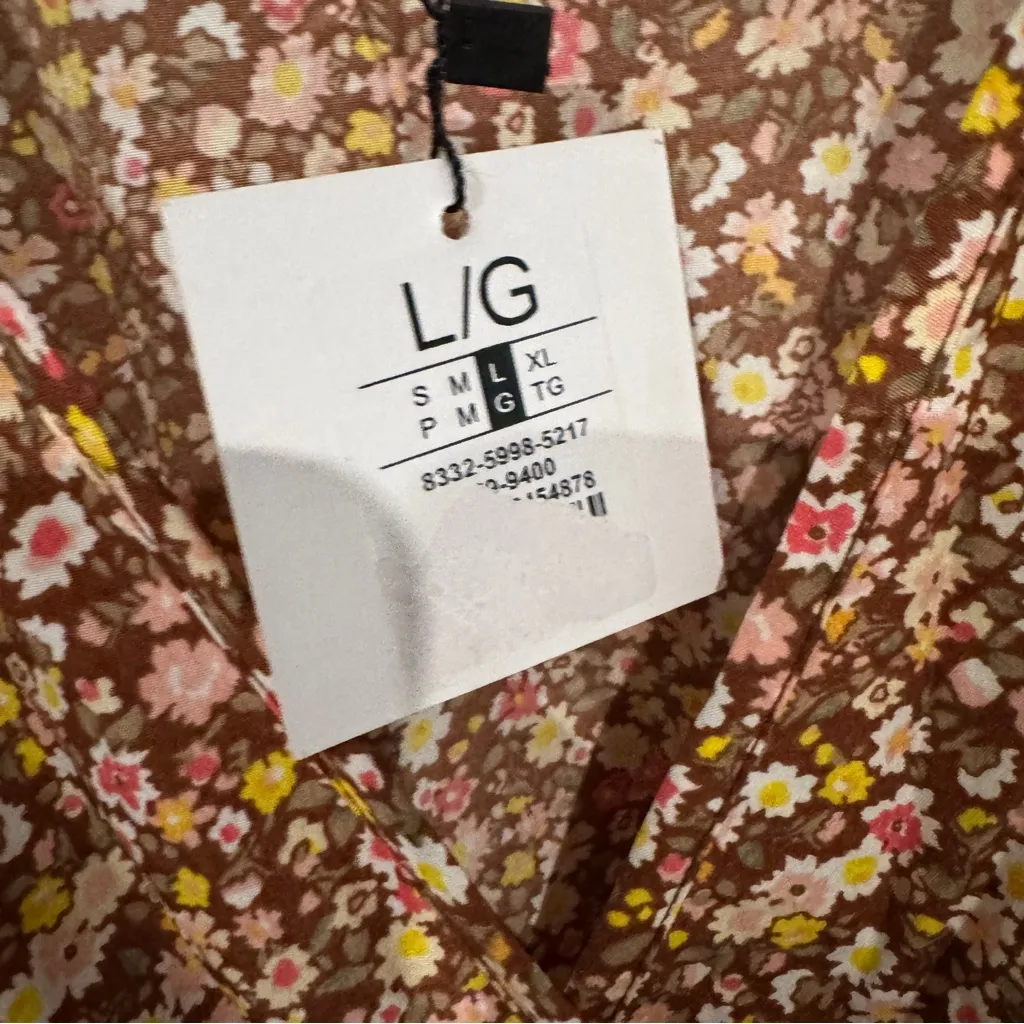 CHARLOTTE RUSSE SMOCK MICRO FLORAL DRESS SZ L NWT - Image 8