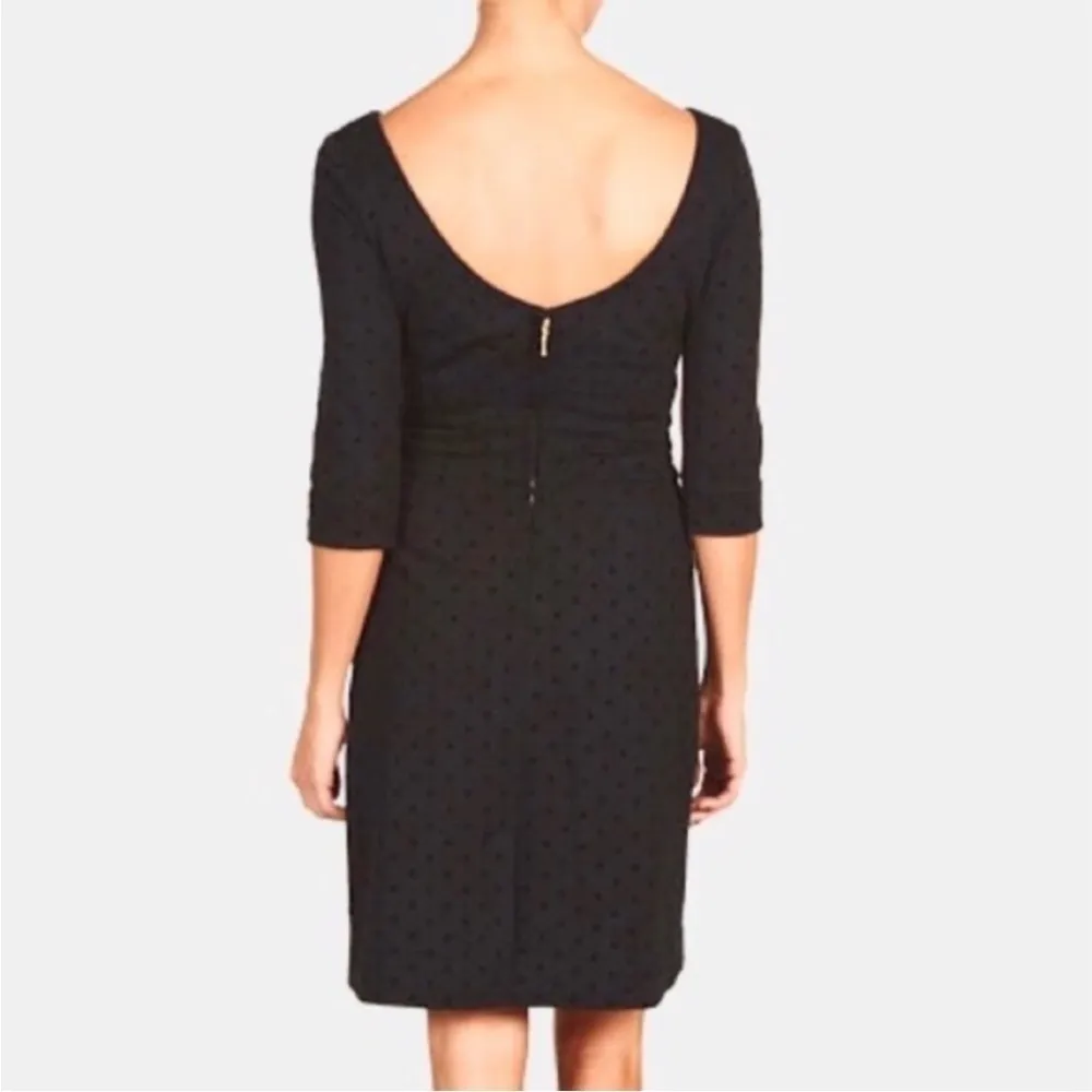 Kate Spade‎ Magdalena Velvet Dot Bow Tie Sheath Dress in Black Size 8 - Image 2