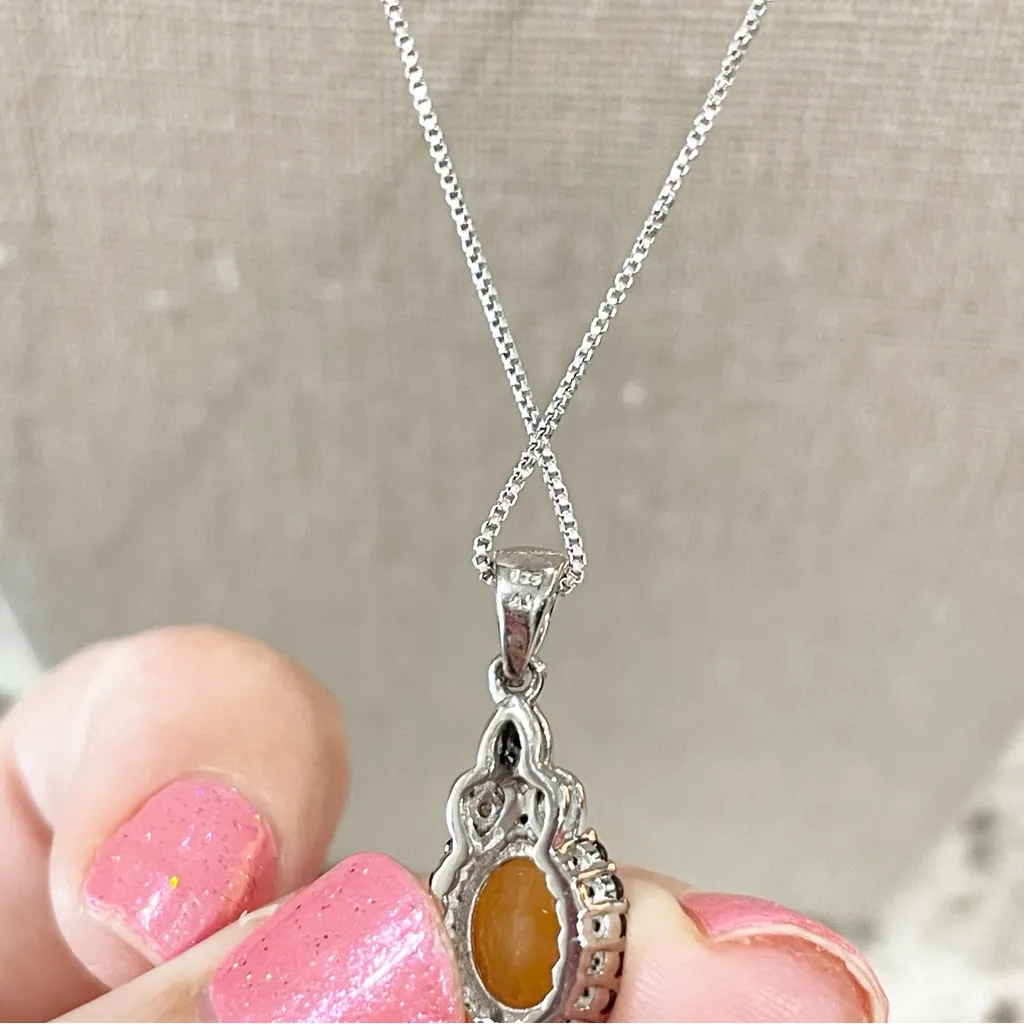 JTV Yellow Gemstone Pendant Necklace Sterling Silver Women’s One Size - Image 3
