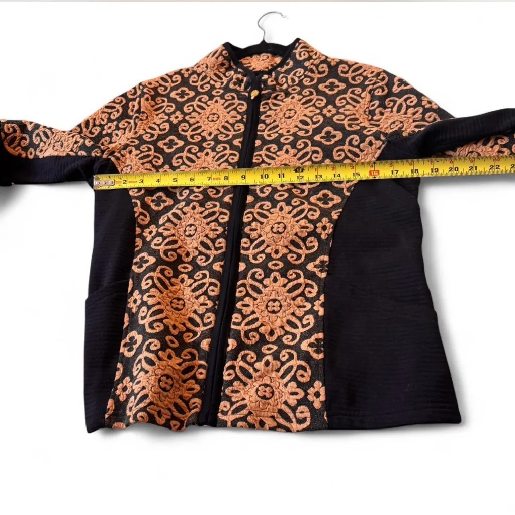 SAHALIE Zip Up Jacket a black and Brown Size M - Image 5