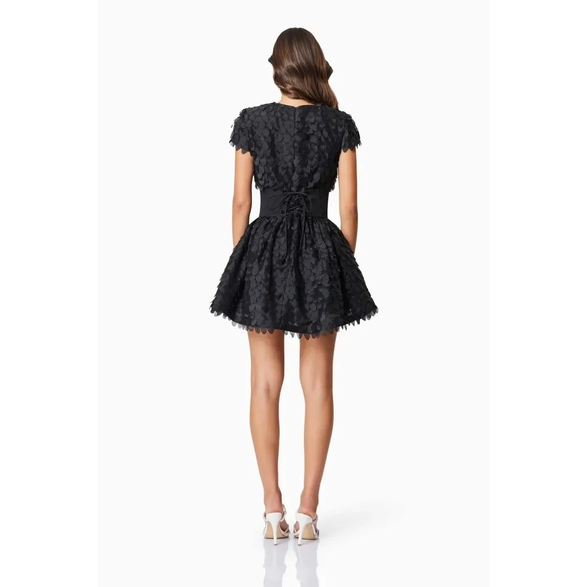 NWT Elliatt Amberwing Petal Mini Dress Black Corset Belt‎ Sz Small $358 - Image 5