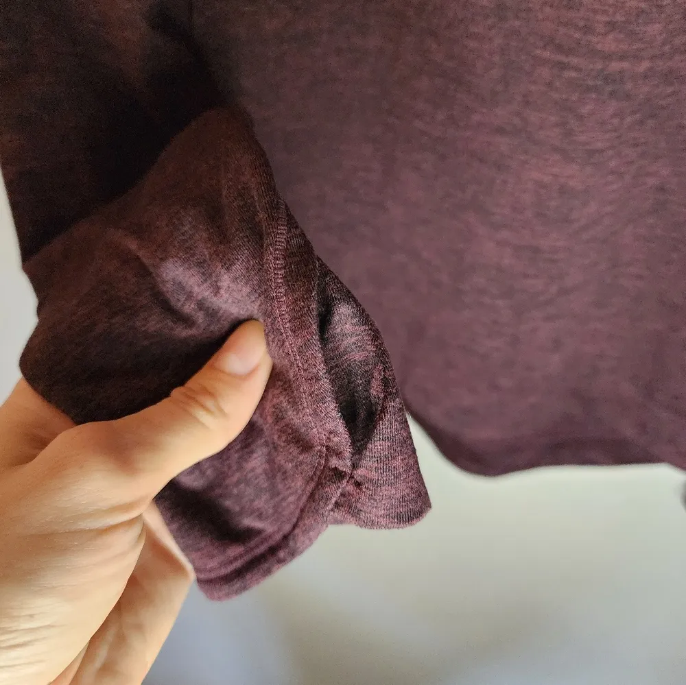 Athleta Uptempo Burgundy Marbled Women's Long Sleeve Pullover Hoodie Size XXS - Image 4