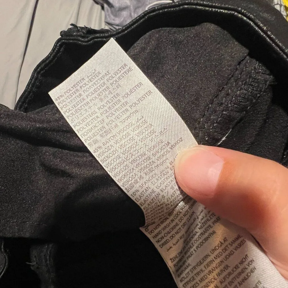 Edikted Luna Faux Leather Flare High Rise Pants Black Size Small - Image 14