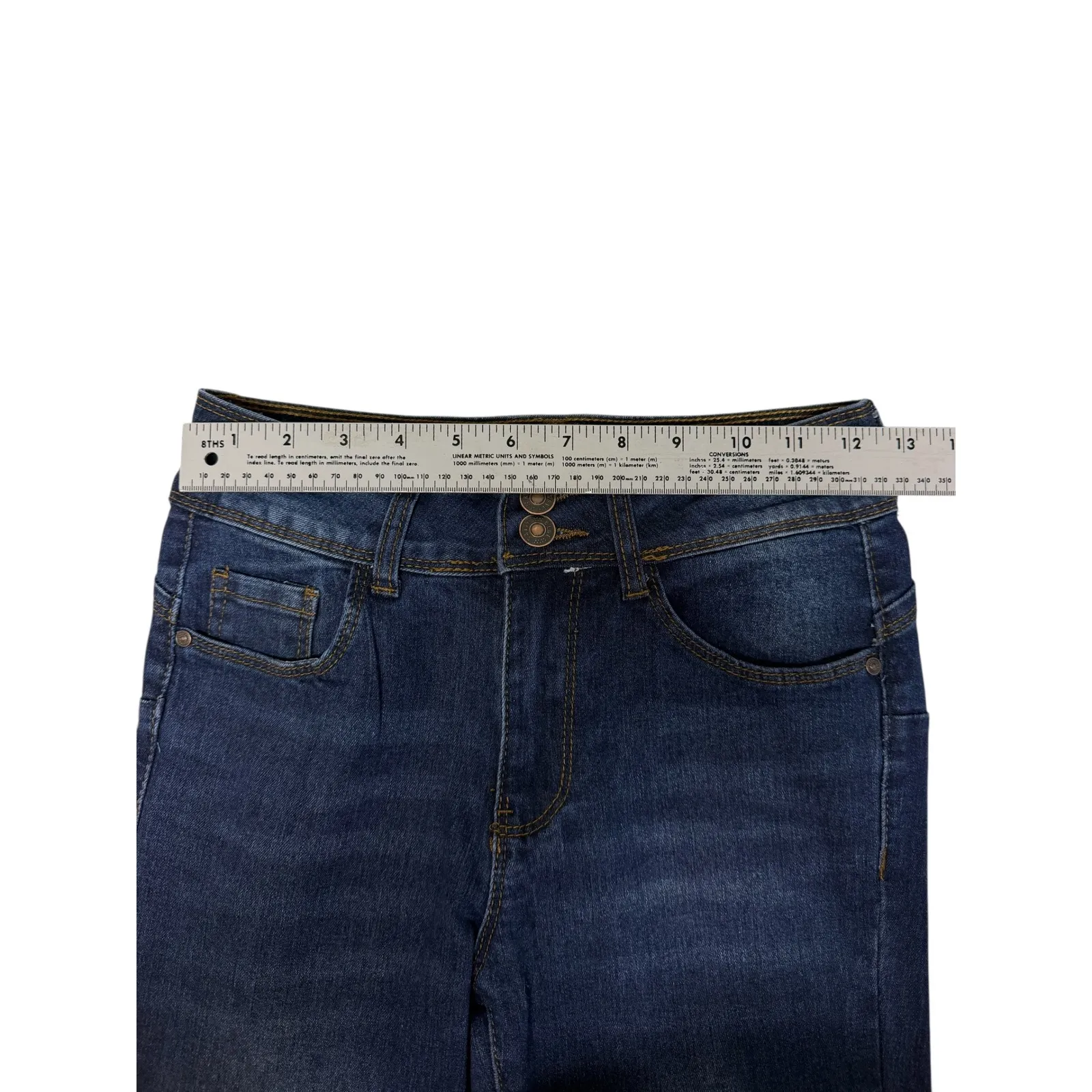 Blue Savvy Women's Flare Jeans Size 1 25 Dark Wash High Rise Denim - Image 5