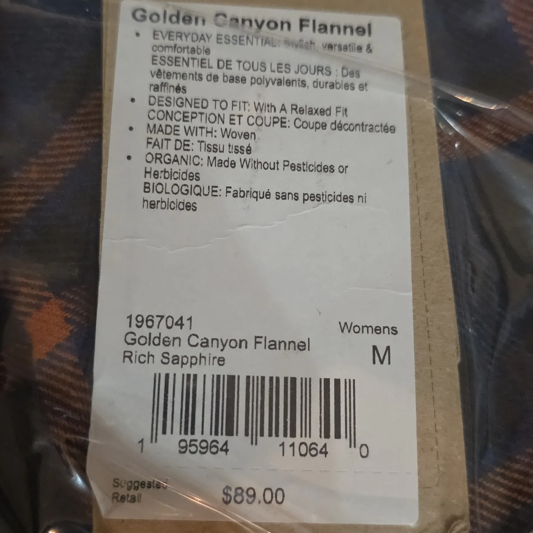 Prana Women's Golden Canyon Flannel Rich Sapphire 1967041 Size Medium Western - Image 4