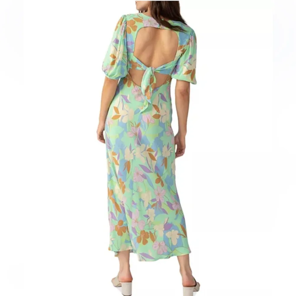 Printed Tie Back Maxi Dress - Image 4