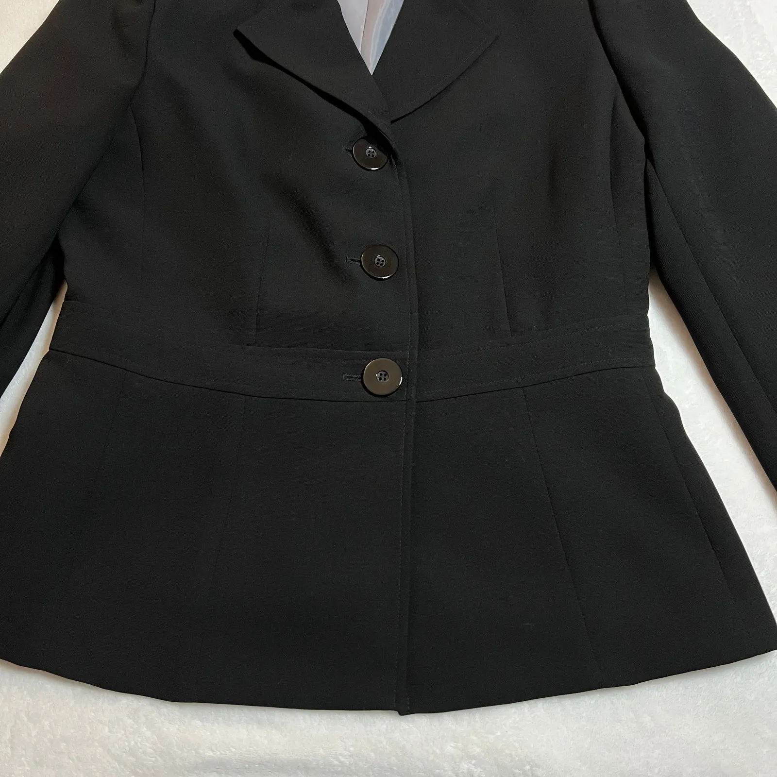 Jones Wear Stretch Black Tapered Suit Jacket Blazer Size 6 Career Professional - Image 5