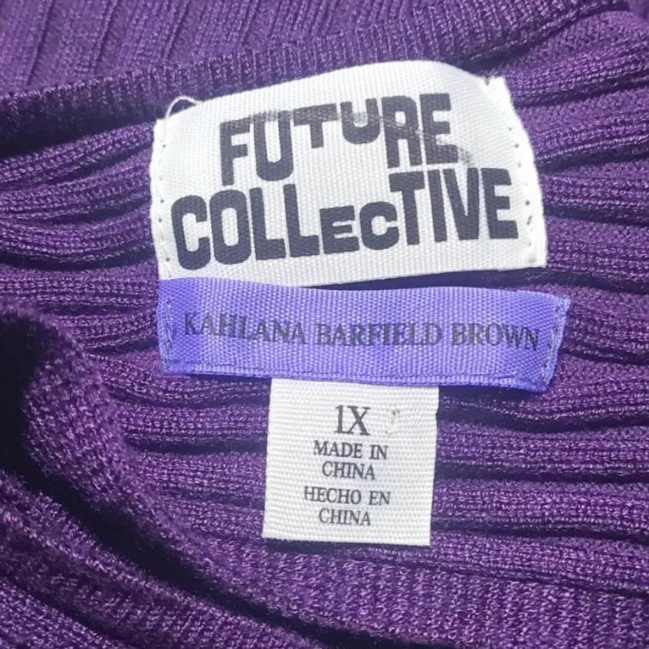 Future Collective twisted back crewneck pullover purple sweater Size 1X - Image 10