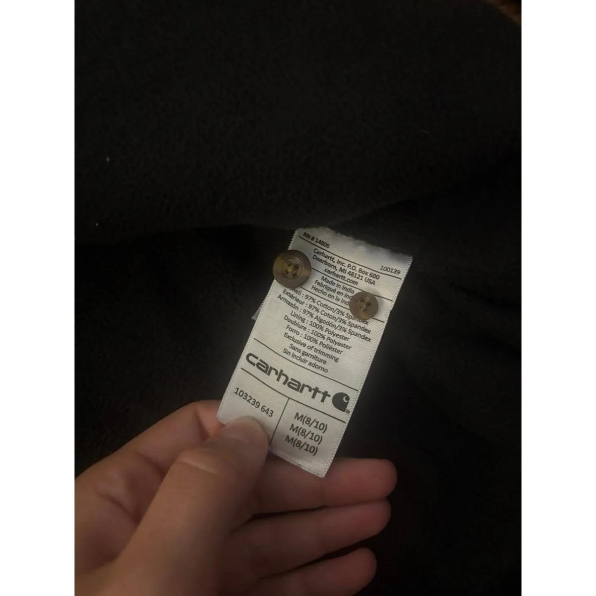 Carhartt Fleece Lined Flannel Button Shirt Size Medium - Image 10