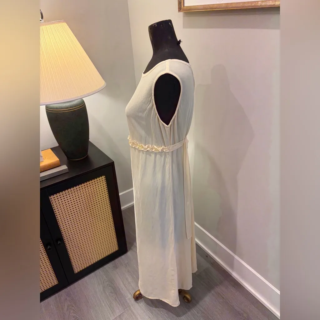 Earth Song Butter Yellow Cottagecore Granola Shift Maxi Dress Size 10 FLAW - Image 4