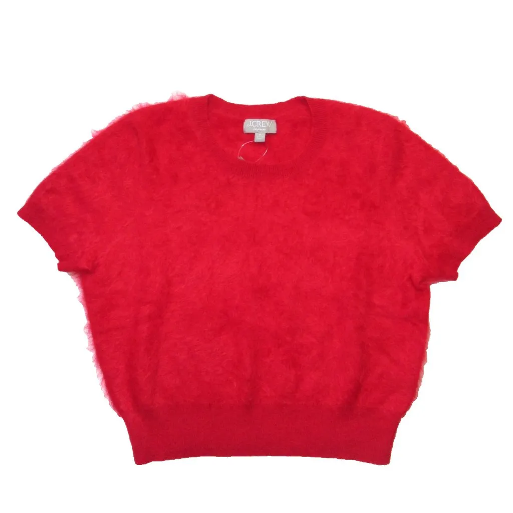 NWT J.Crew Brushed Cashmere T-shirt in Vintage Red Short Sleeve Sweater XS - Image 3