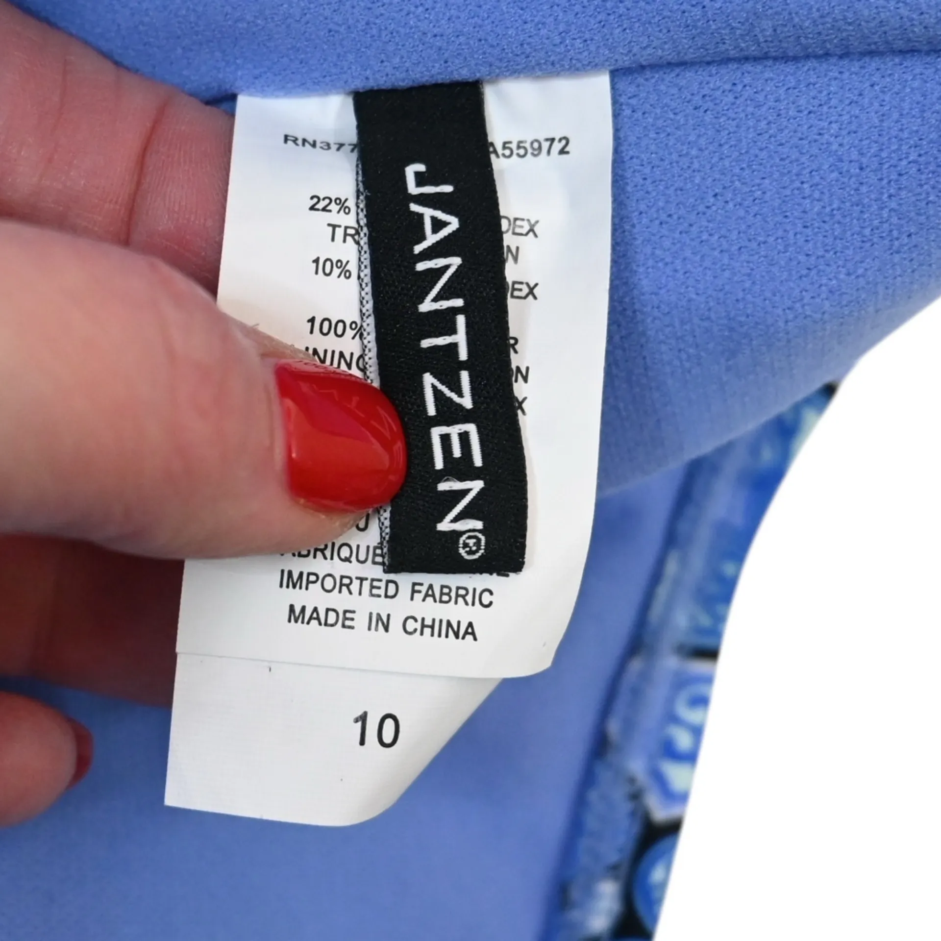 Jantzen Women's 10 Blue Black Print Halter One Piece Swimsuit - Image 7