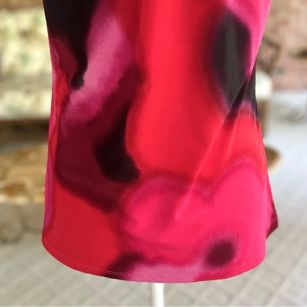 Express Tank Top S Halter Racerback Red Black Multi Knit - Image 9