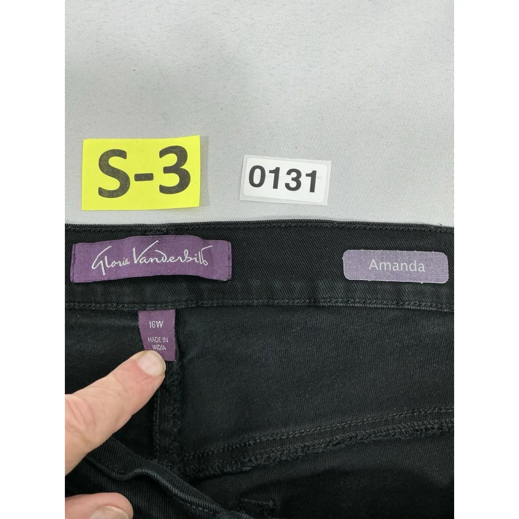Womans Gloria Vanderbilt Amanda Black Jeans Size 16 W 0131/S-3 - Image 3