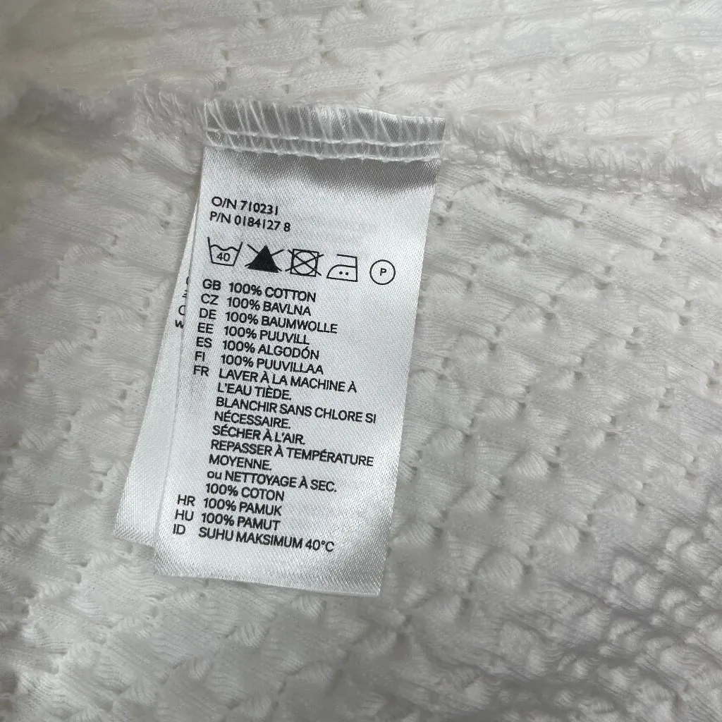 White Ribbed Half Zip Short Sleeve Fit & Flare Mini Dress Sz L Casual Layers - Image 8