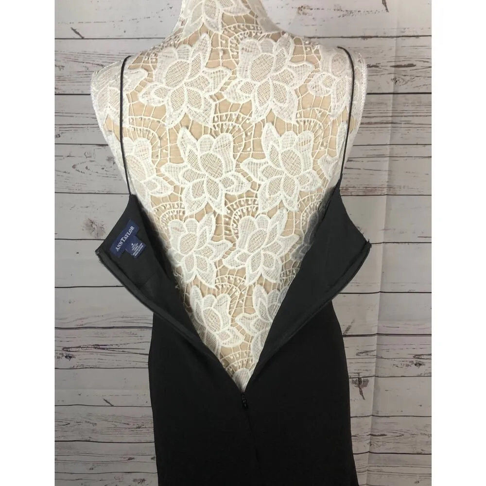 Y2K Ann Taylor Silk tiered Formal Black Spaghetti strap Dress size 4 - Image 9