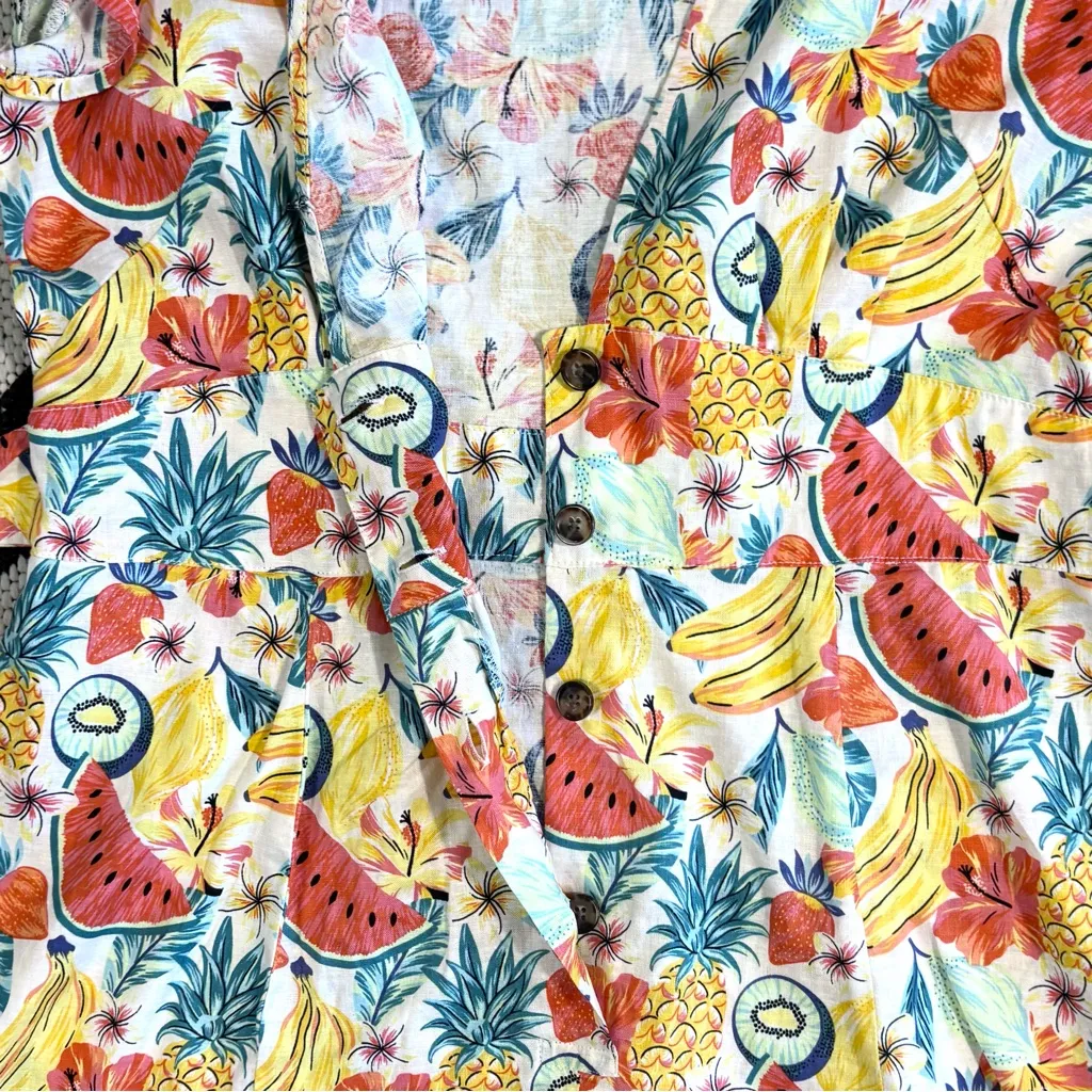 Marine Layer Camila Floral Romper in White Fruit Print Medium - Image 13