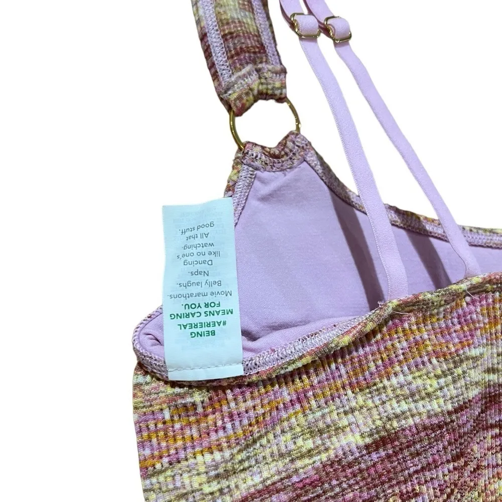 Aerie  Seamless Longline Ring Bralette Multicolor Small - Image 4