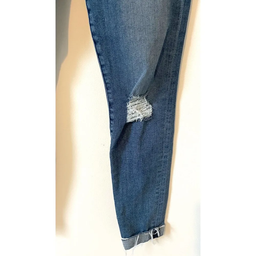 Frame Le Skinny de Jeanne Low Rise Skinny Distressed Denim Jeans Blue Size 28 - Image 3
