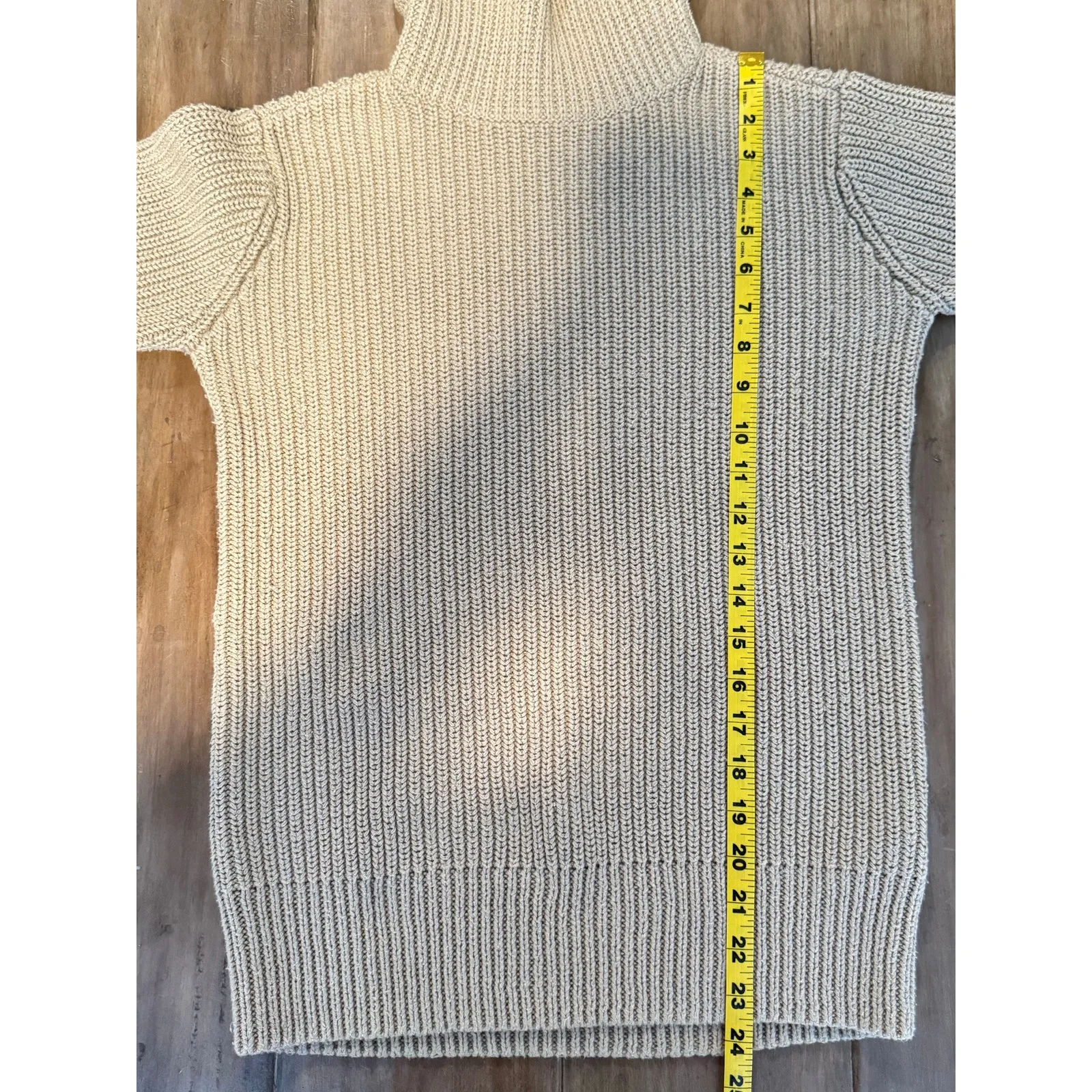 Abercrombie & Fitch Women’s Turtleneck Sweater XS Beige Ribbed Knit Cotton Blend - Image 6