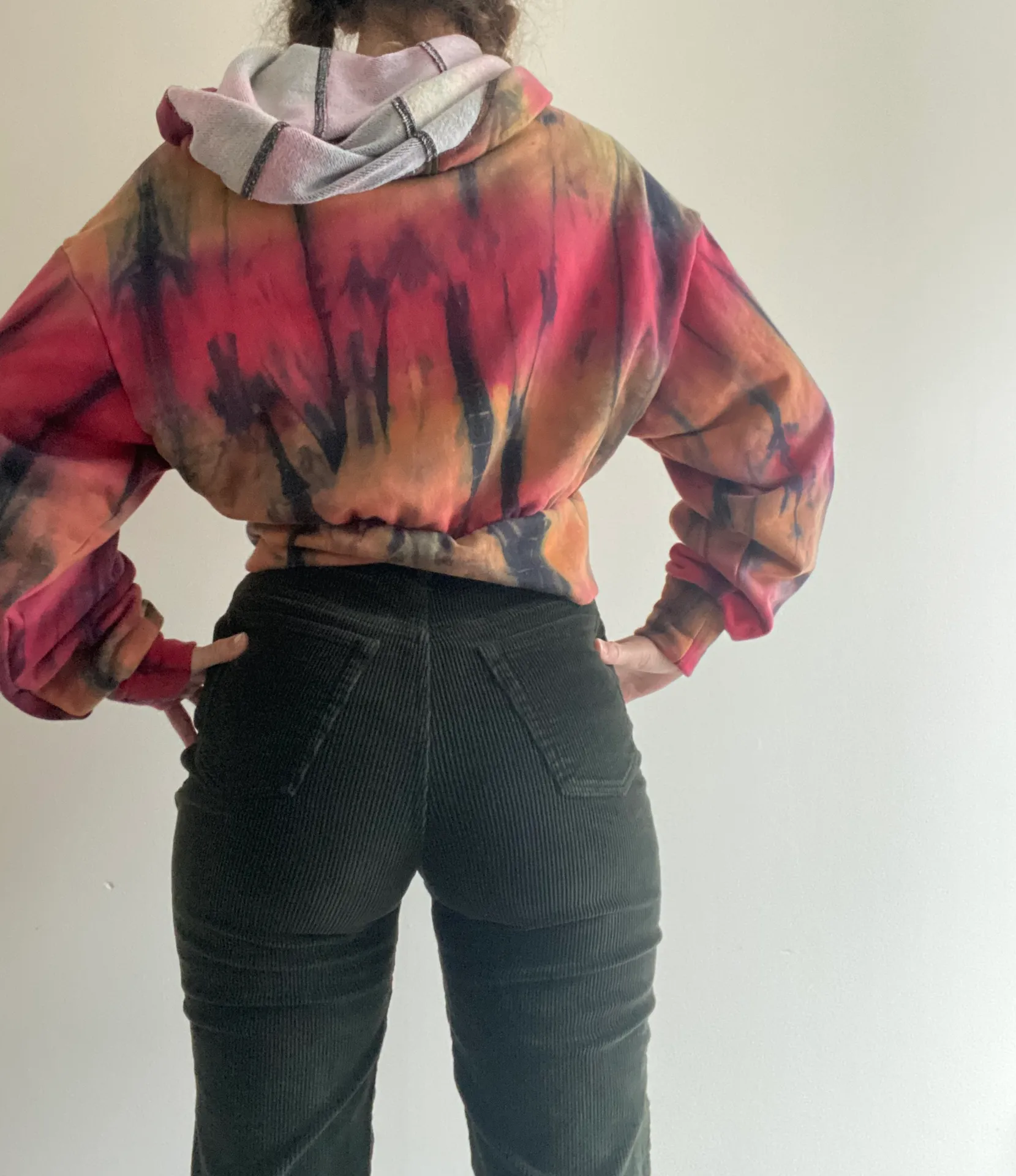 Indie Tie Dye Slightly Cropped Zippered Sweatshirt Multiple - Image 7