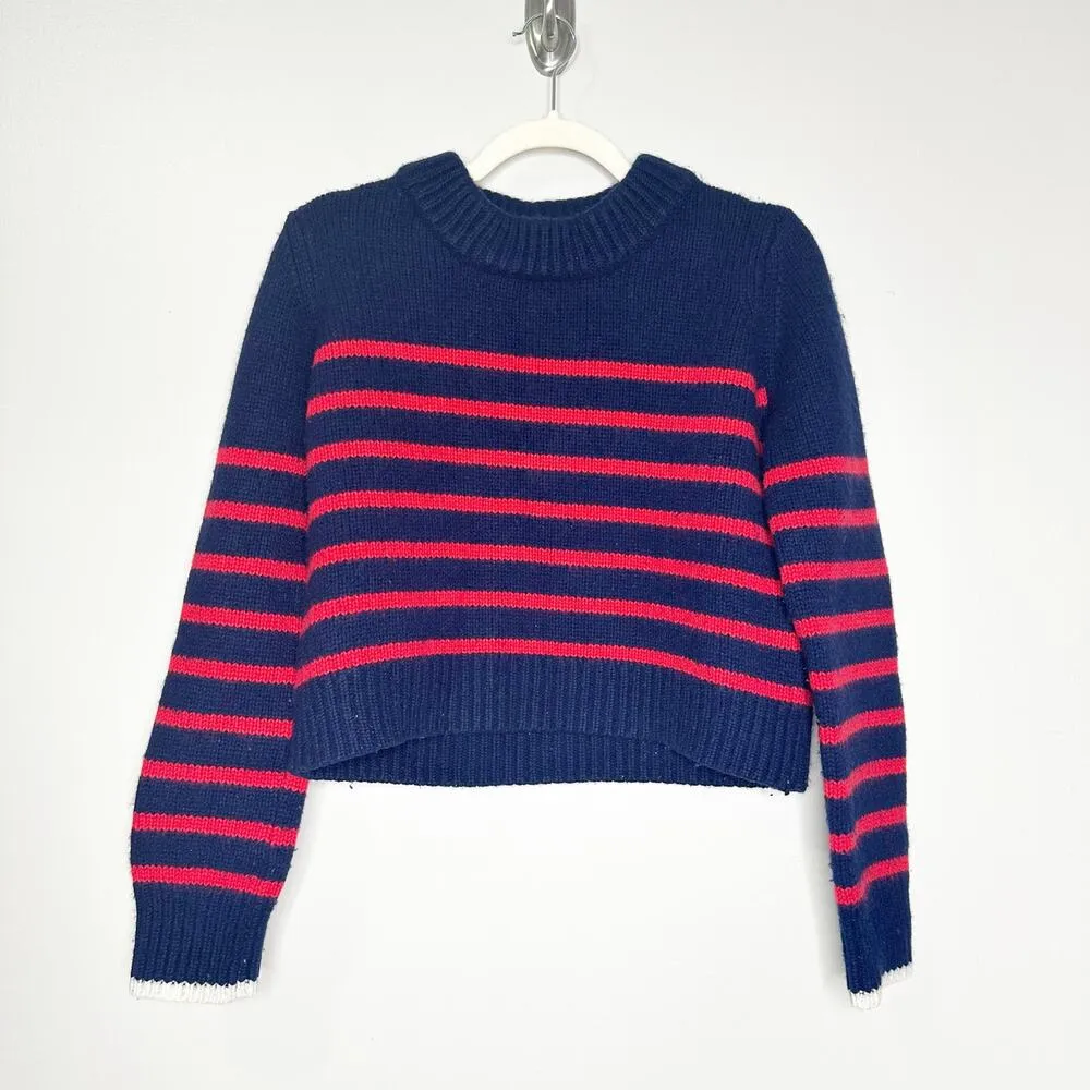La Ligne Womens Mini Marin Sweater Striped Wool Cashmere Blend Red Blue Size M Size M - Image 3