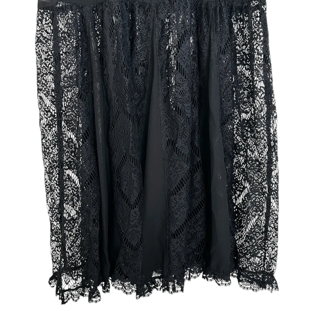 Eloise x Anthropologie Sheer Lace Open Knit Slip Dress Goth Witchy WhimsiGoth S - Image 5